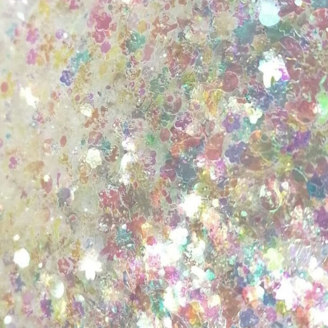 White Holographic Chunky Sparkle Glitter Mix