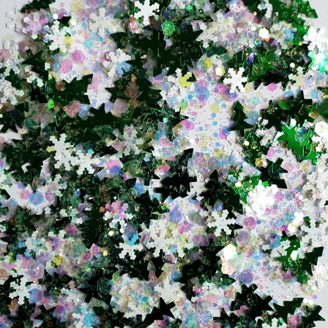 Snowflake, Christmas Tree Glitter Mix