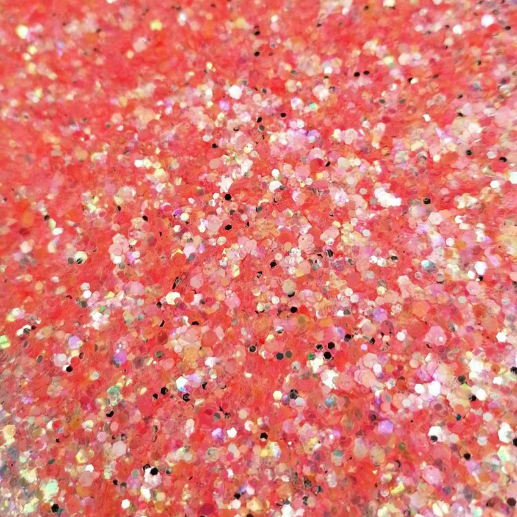Fluorescent Peach  Diamonds Chunky Sparkle Glitter Mix