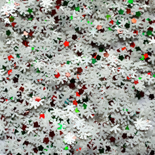 Load image into Gallery viewer, Red, White and Green Snowflake, Bauble Glitter Mix
